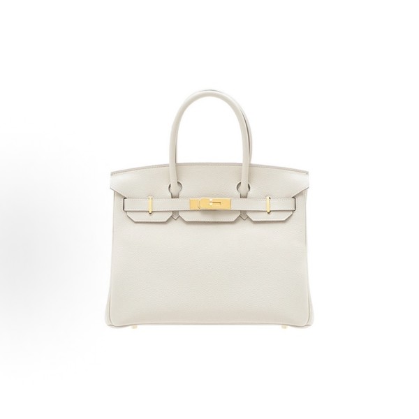 HERMES爱⻢仕 Birkin 30 ⾦扣 ⼥款 10 Craie 奶昔⽩